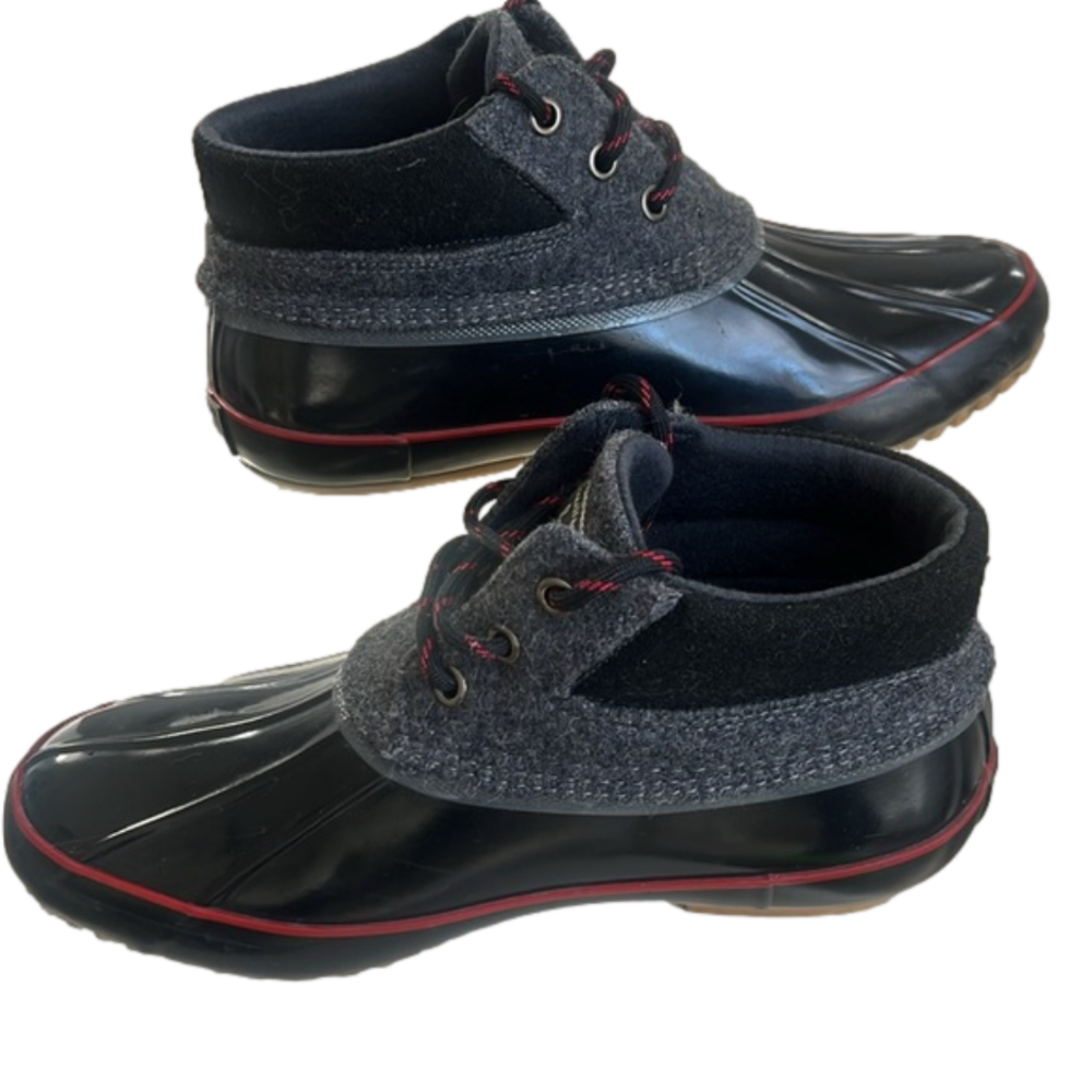 Bass Mandarin spring rain duck short ankle boots size 8 waterproof gray black - Picture 5 of 9